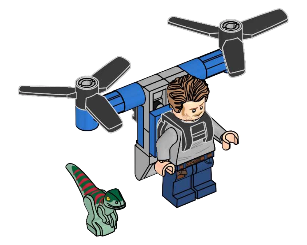 LEGO 122328 Owen with Jet Pack and Raptor