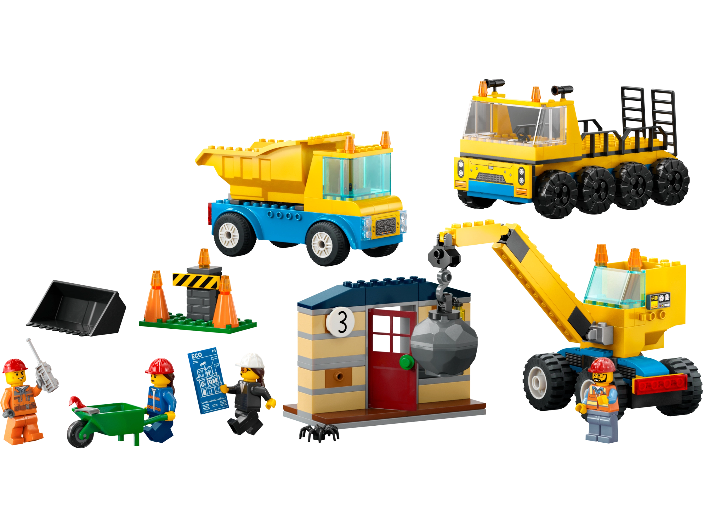 LEGO 60391 Construction Trucks and Wrecking Ball Crane