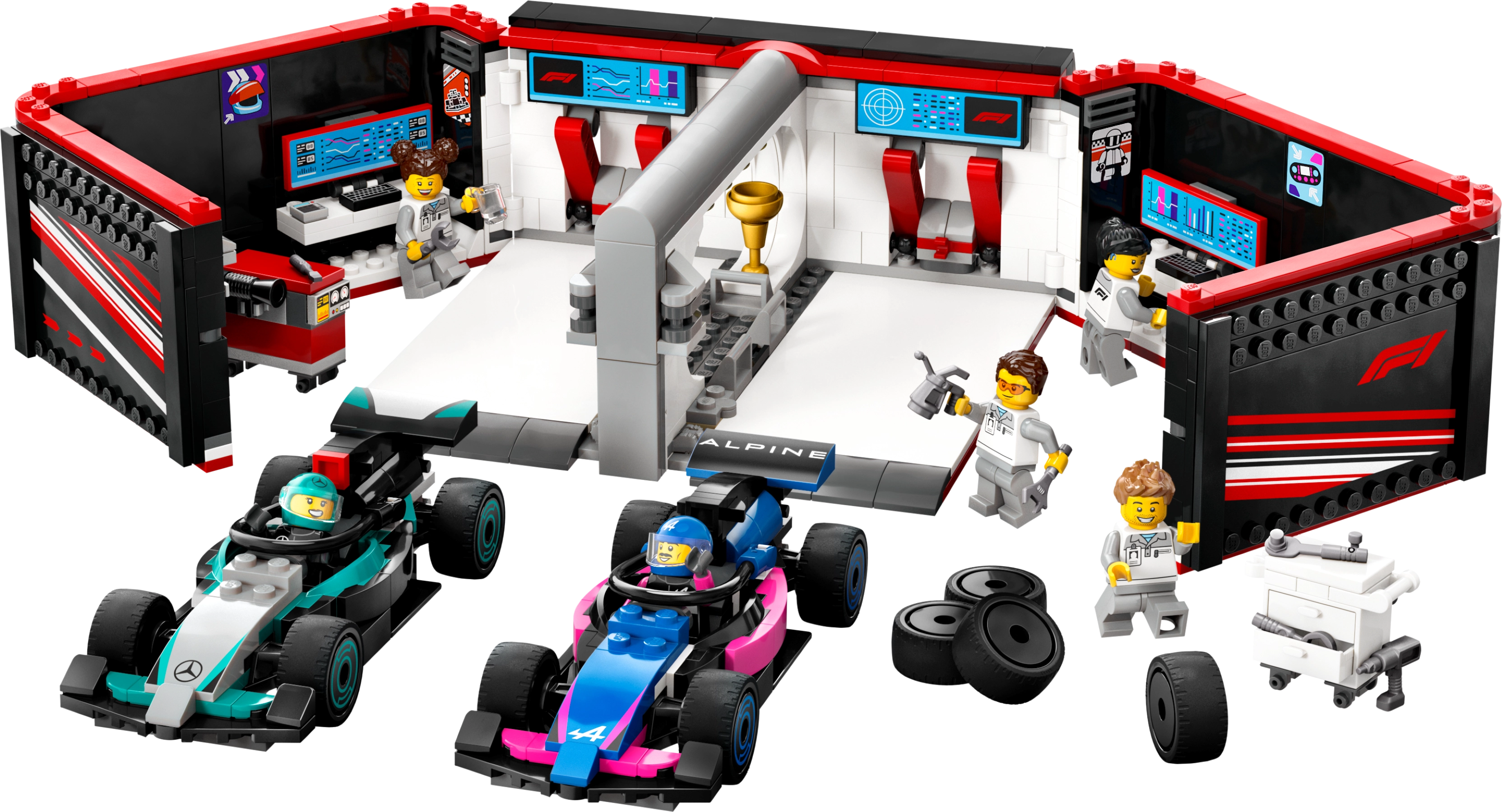 LEGO 60444 F1 Garage & Mercedes-AMG & Alpine Cars