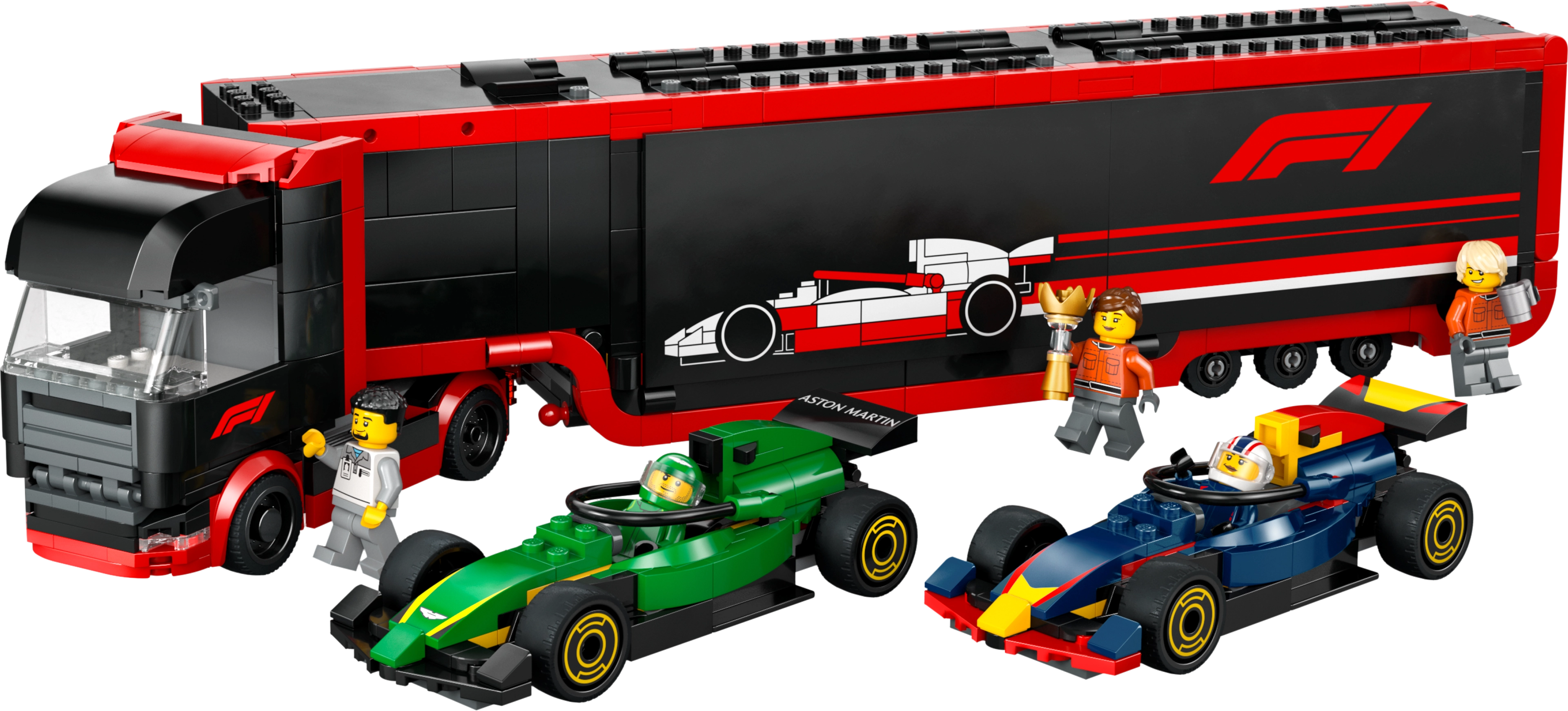 LEGO 60445 F1 Truck with RB20 & AMR24 F1 Cars