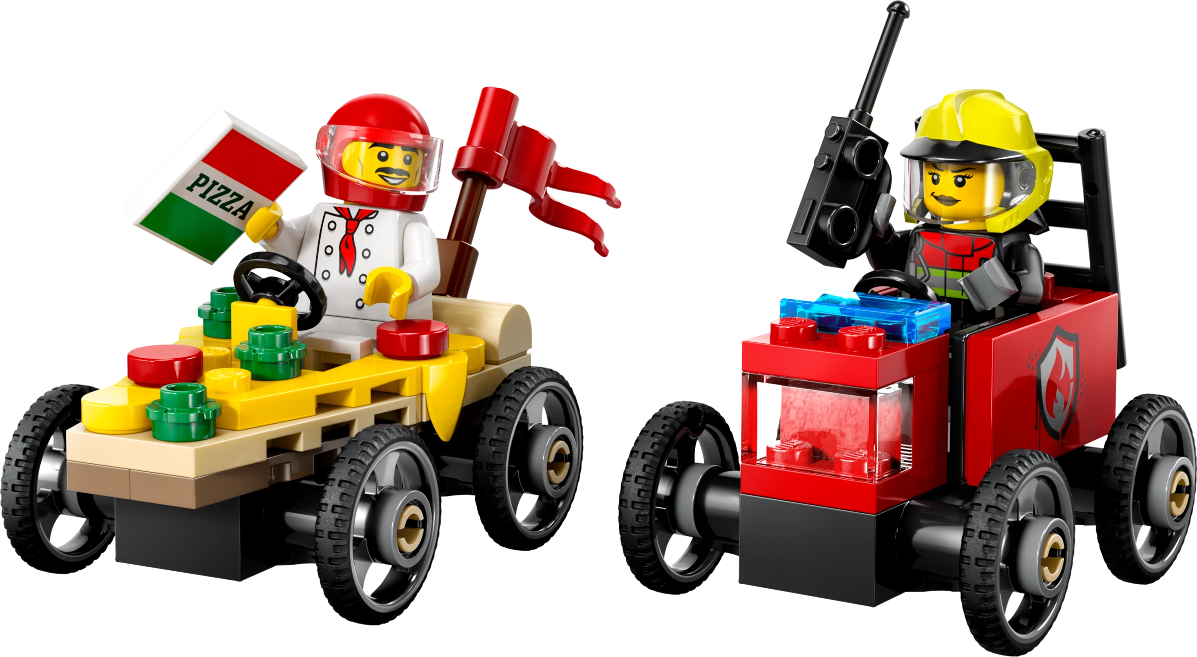 LEGO 60458 Pizza vs. Fire Truck Race Car Pack