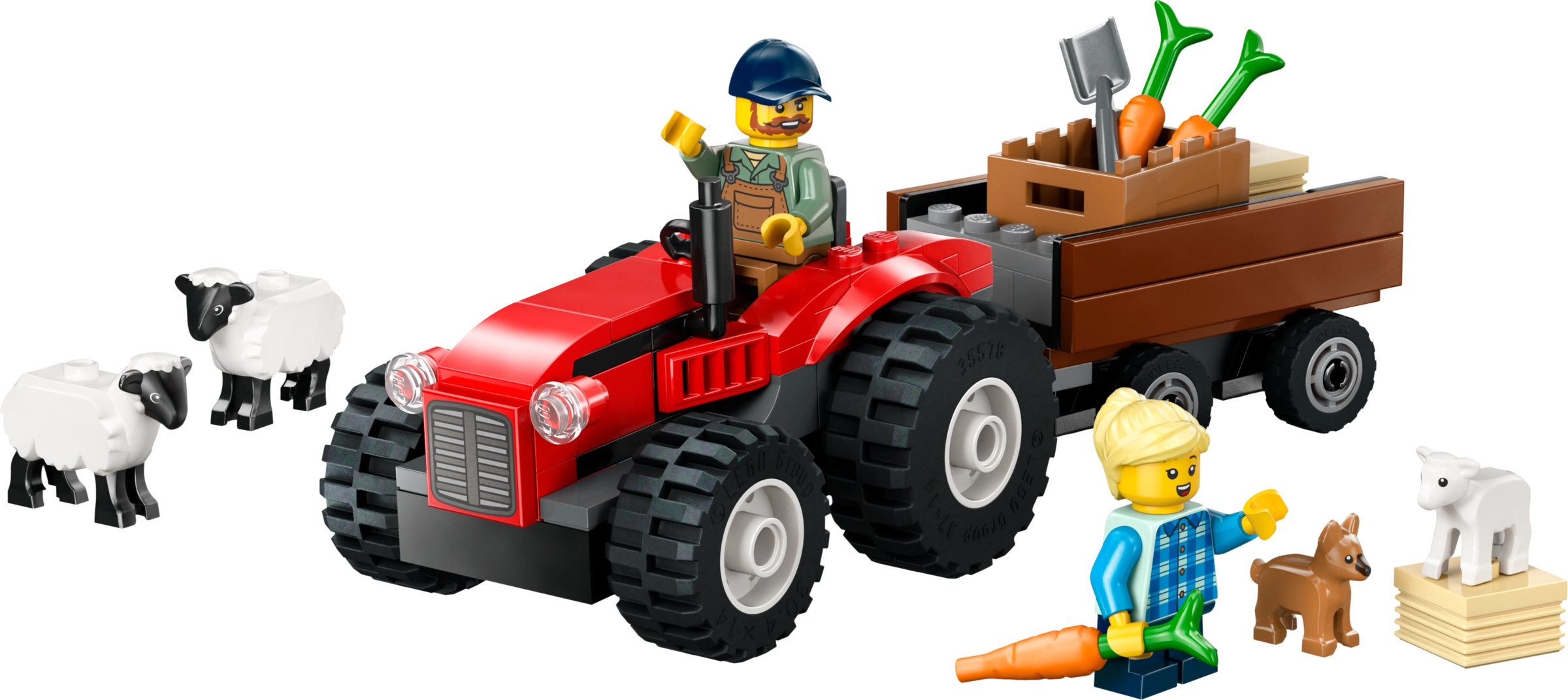 LEGO 60461 Red Farm Tractor with Trailer & Sheep