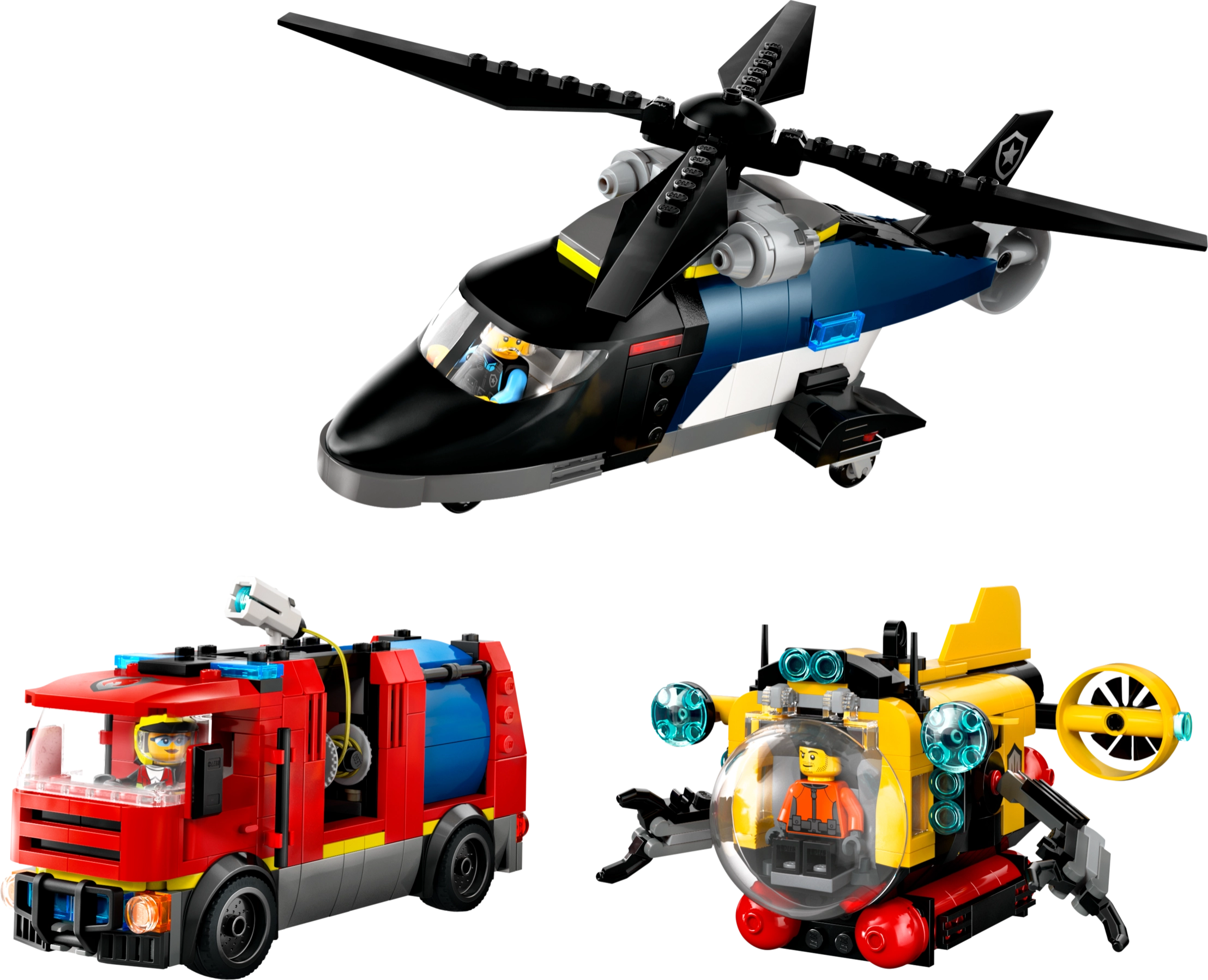 LEGO 60462 "Helicopter, Fire Truck & Submarine Remix"