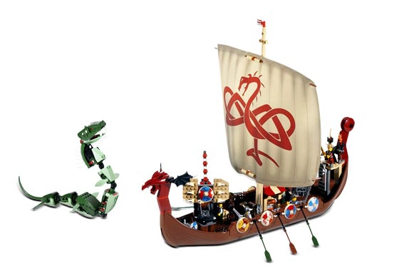 LEGO 7018 Viking Ship challenges the Midgard Serpent