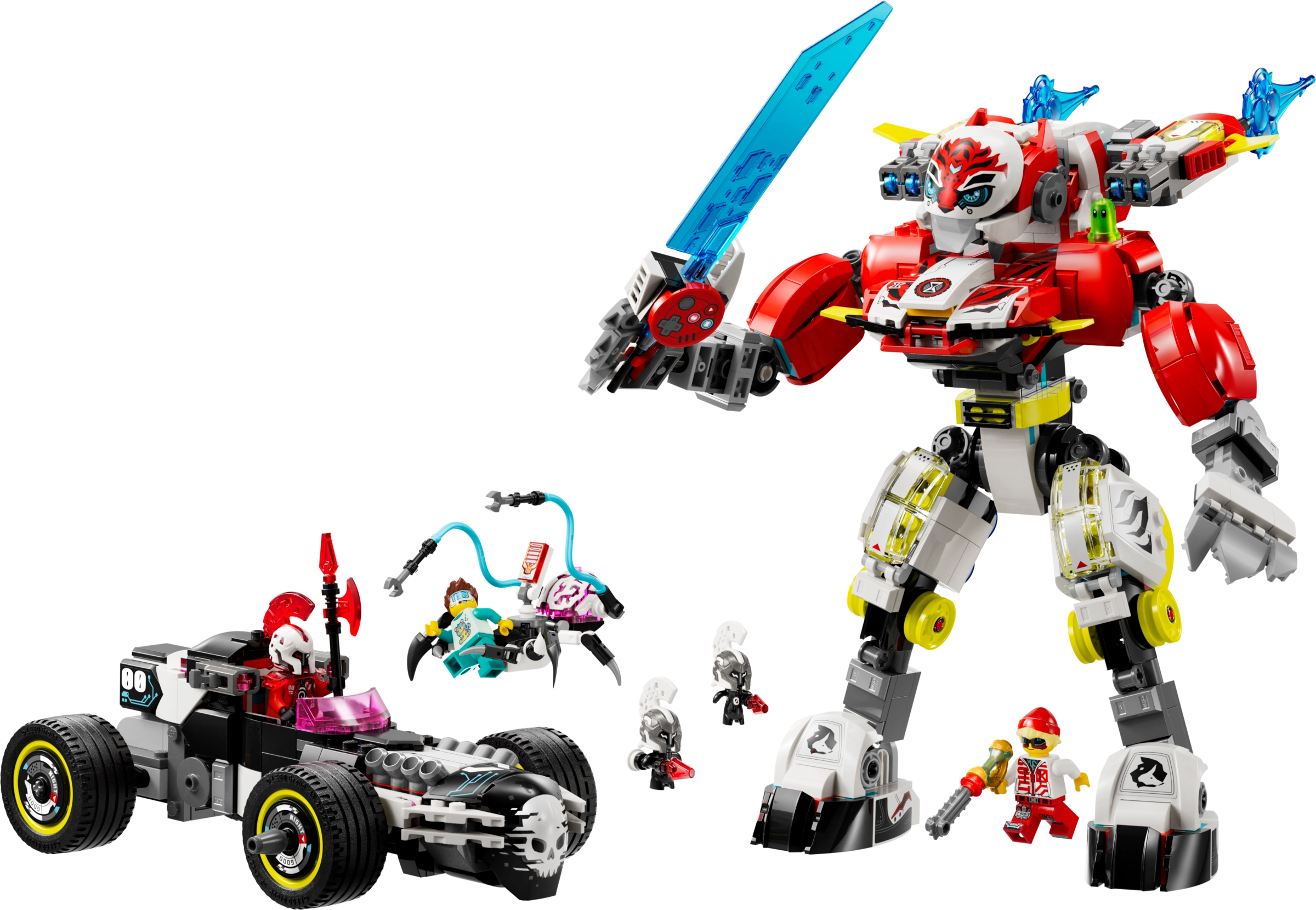 LEGO 71497 Cooper's Tiger Mech & Zero's Hot Rod Car