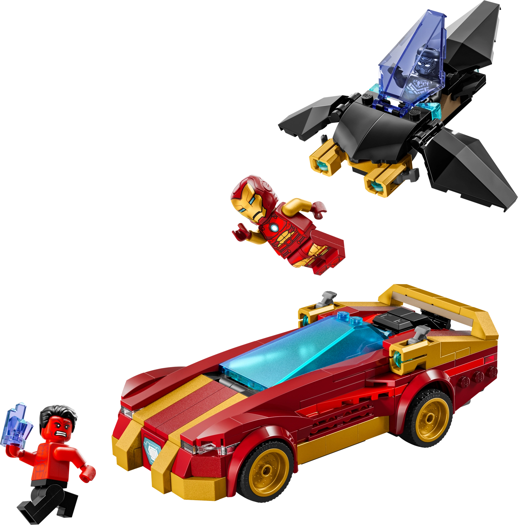 LEGO 76310 Iron Man Car & Black Panther vs. Red Hulk