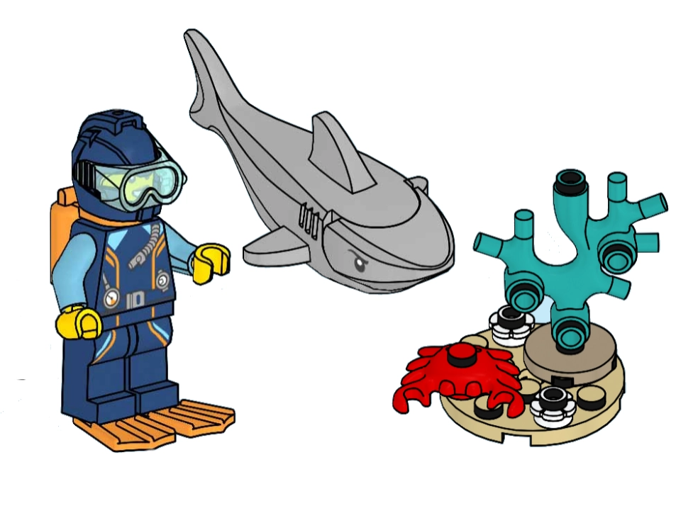 LEGO 952406 "Diver, Shark and Crab"